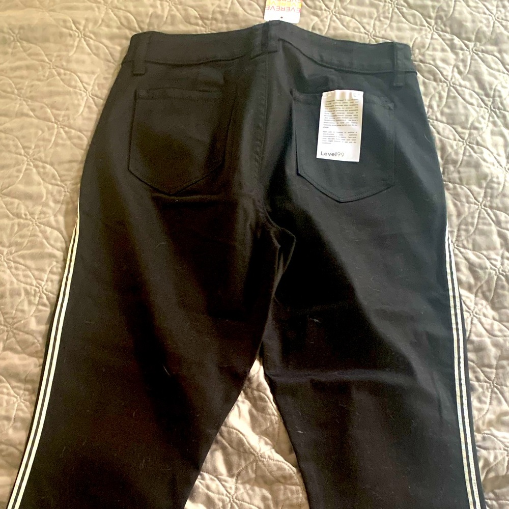 Level 99 black side stripe jogger